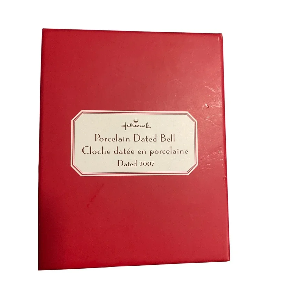 Hallmark 2007 Porcelain Dated Bell Christmas Ornament Red‎ Gift Box